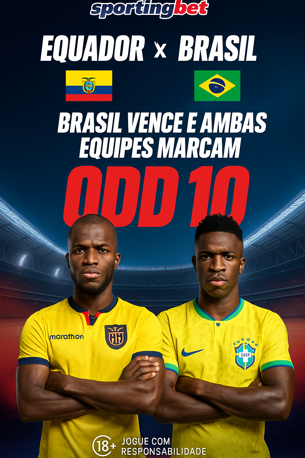 Odds 10 para apostar em Equador x Brasil pelas Eliminatórias da Copa do Mundo 2026