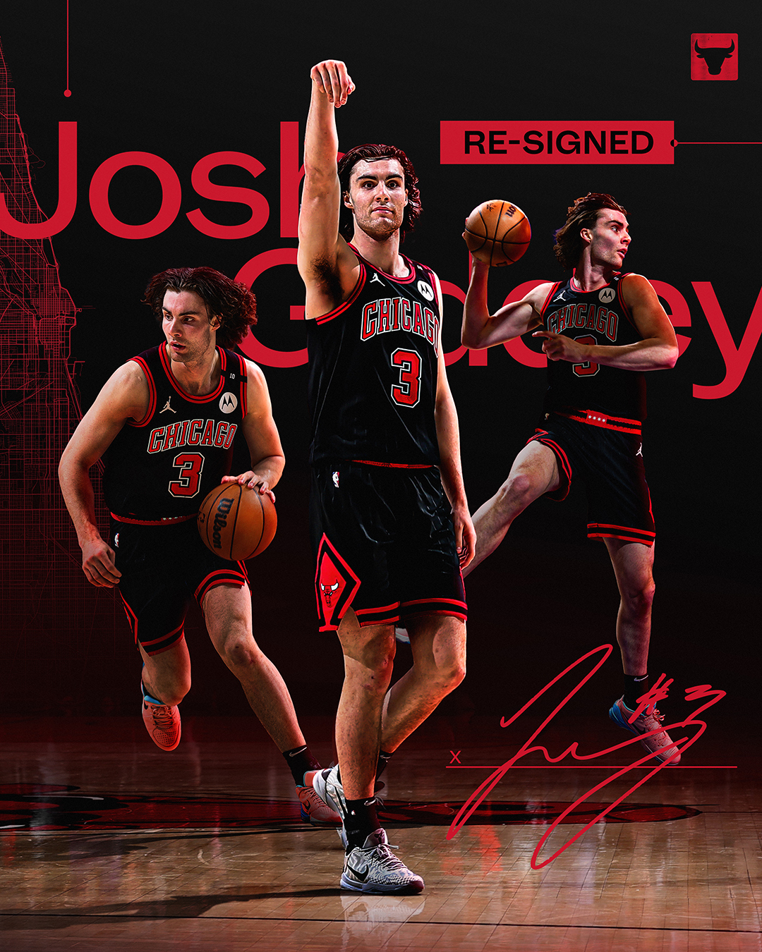 O agente livre restrito Josh Giddey concorda com um contrato de quatro anos e US$100 milhões para continuar no Chicago Bulls por um longo tempo.