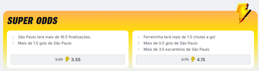 Super Odds da Superbet para São Paulo x Ceará (25º rodada do Brasileirão 2025)