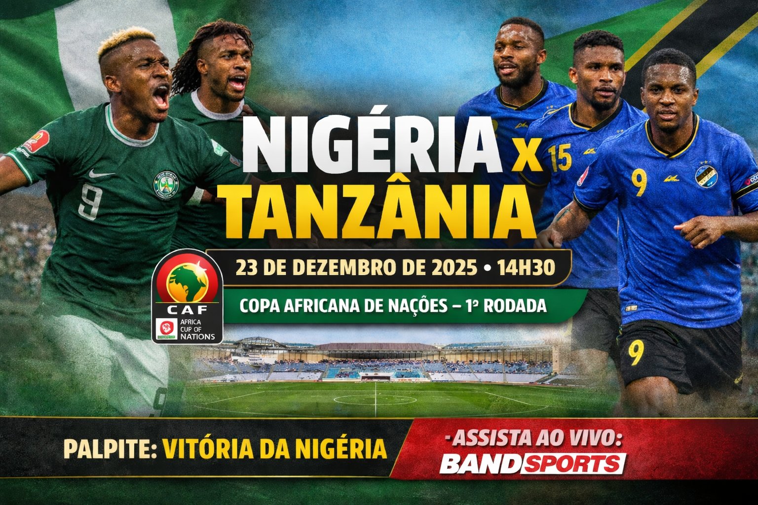 Confira o palpite de Nigéria x Tanzânia pela Copa Africana de Nações 2025, análise completa, odds atualizadas e onde assistir ao vivo.