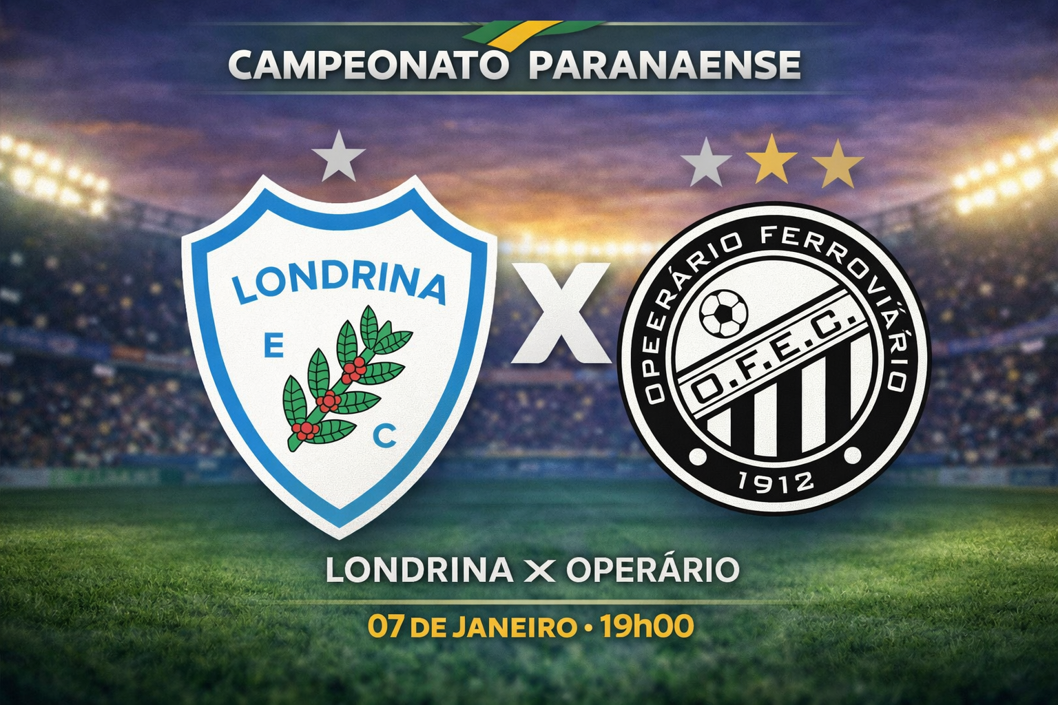 Palpite: Londrina x Operário - Campeonato Paranaense (07/01)