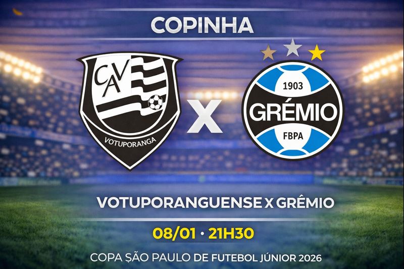 Palpite: Votuporanguense x Grêmio - Copinha 08/01/2026