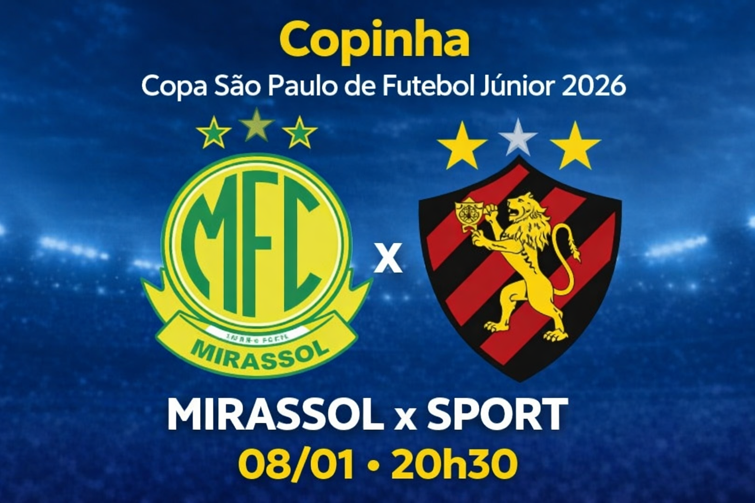 Palpite: Mirassol x Sport - Copinha 08/01/2026