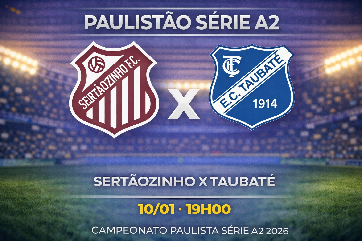 Palpite: Sertãozinho x Taubaté - Prognóstico Paulista A2 (10/01/2026)