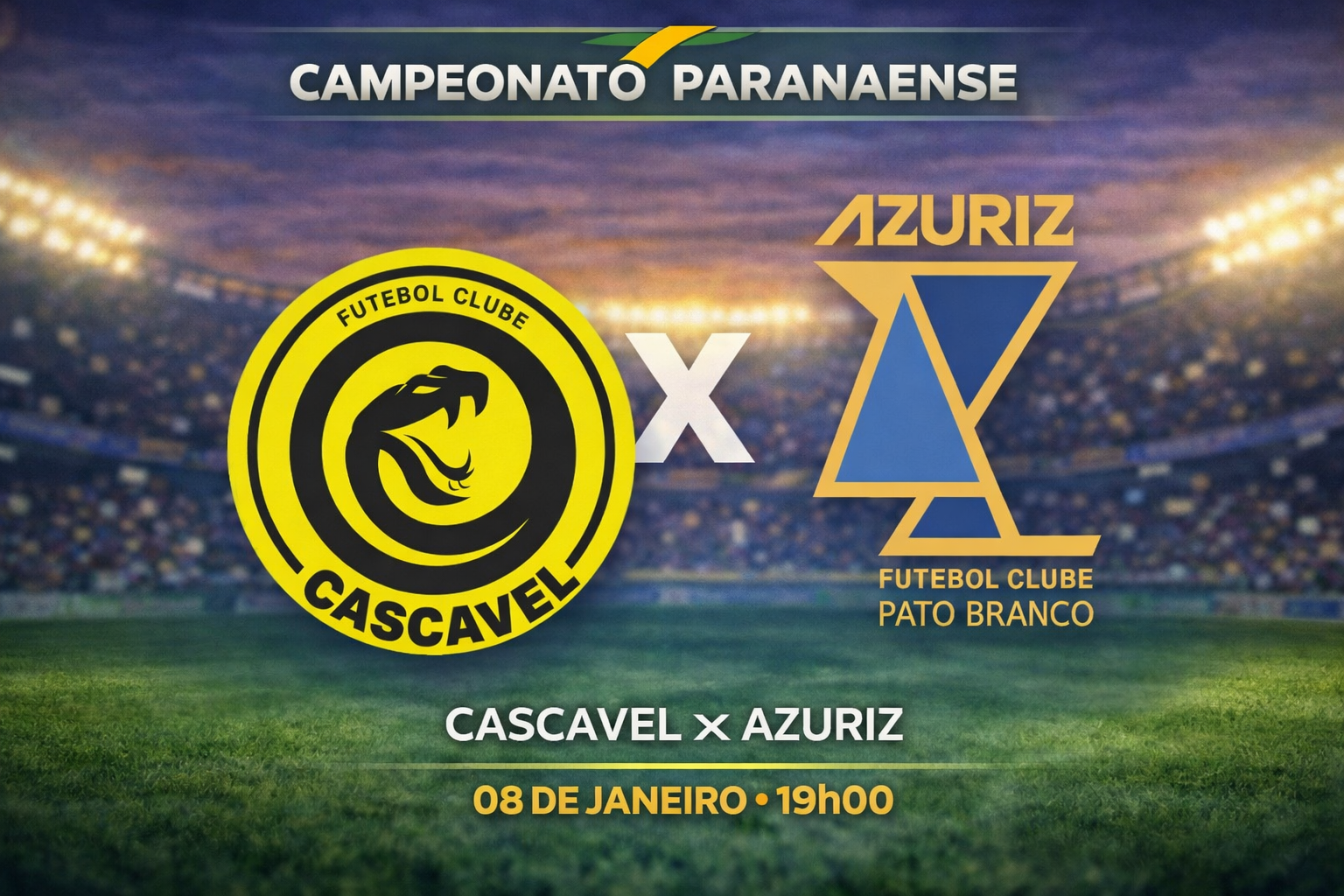 Palpite: Cascavel x Azuriz - Campeonato Paranaense (08/01)