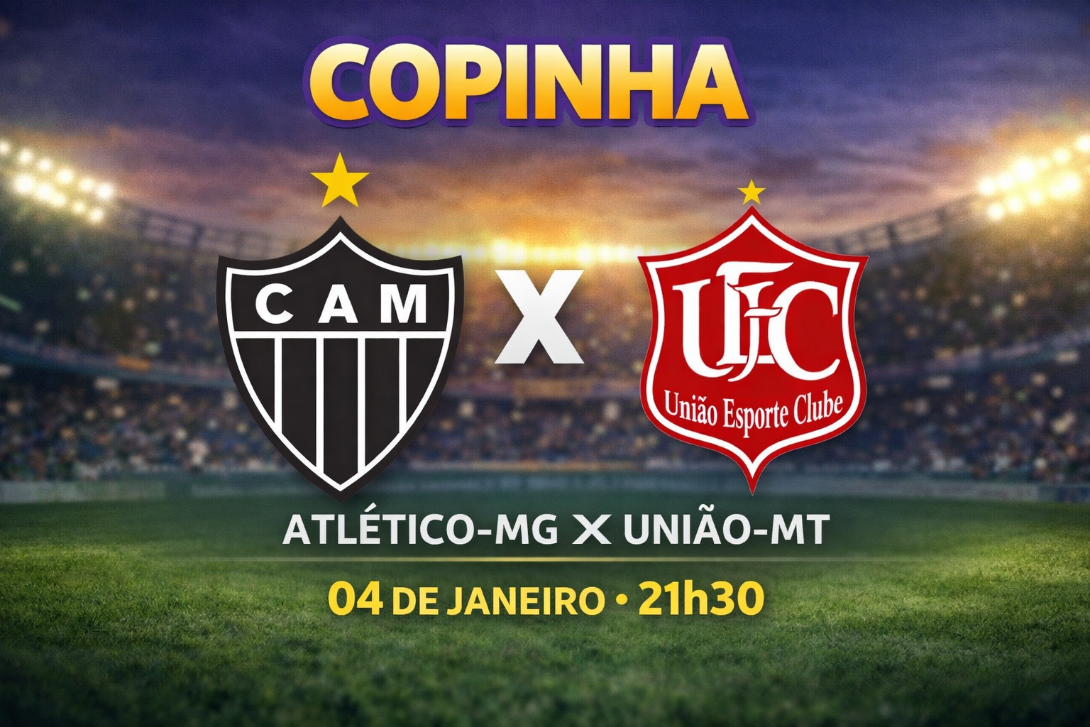 Palpite: Atlético Mineiro x União Rondonópolis - Copinha 2026 (04/01)